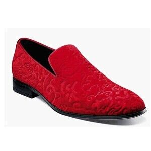 Stacy Adams Mens Red Velvet Party Tuxedo Shoes Size 8